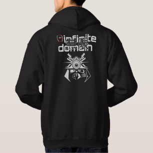 Unendliches Domain Pocket B&W T-Shirt Hoodie