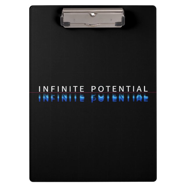 "Unendliches Potenzial" Motivations-Clip-Board Klemmbrett (Vorderseite)