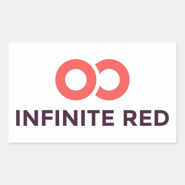 Unendliches Rotes Logo Rechteckiger Aufkleber (Vorderseite)