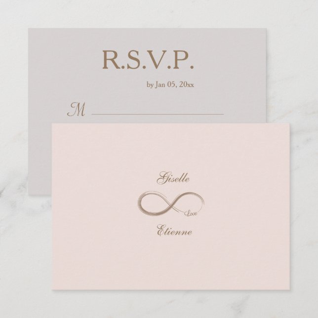 Unendliches Schild Blush Pink Individuelle Name Ho Einladung (Vorne/Hinten)