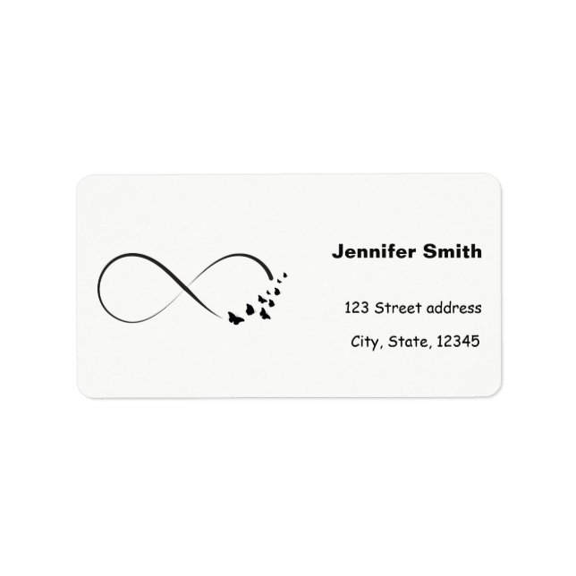Unendliches Schmetterlingssymbol Adressaufkleber (Vorne)