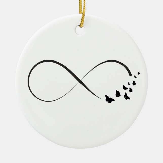 Unendliches Schmetterlingssymbol Keramik Ornament (Vorne)