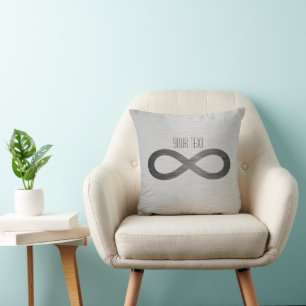 Unendliches Symbol auf Imitaten Metalltextur von S Kissen