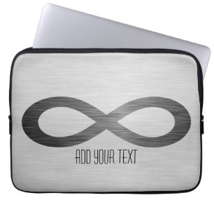 Unendliches Symbol auf Imitaten Metalltextur von S Laptopschutzhülle