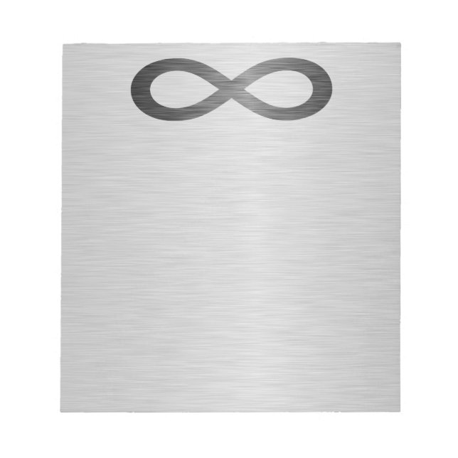 Unendliches Symbol auf Imitaten Metalltextur von S Notizblock (Vorderseite)
