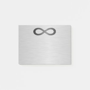 Unendliches Symbol auf Imitaten Metalltextur von S Post-it Klebezettel