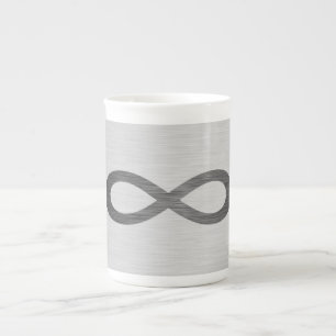 Unendliches Symbol auf Imitaten Metalltextur von S Prozellantasse