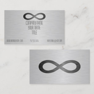Unendliches Symbol auf Imitaten Metalltextur von S Visitenkarte