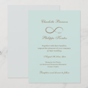 Unendliches Symbol Elegante Gold Mint Gray Wedding Einladung