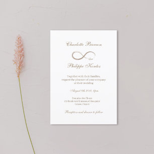 Unendliches Symbol Elegante Gold Weiße Hochzeit Einladung