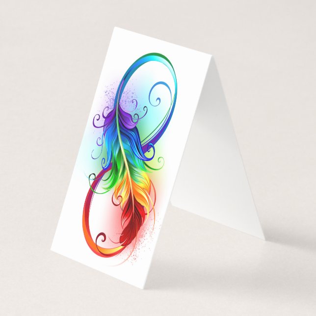 Unendliches Symbol mit Regenbogenfederhalter (Rückseite)