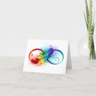 Unendliches Symbol mit Regenbogenfederhalter Ankündigung