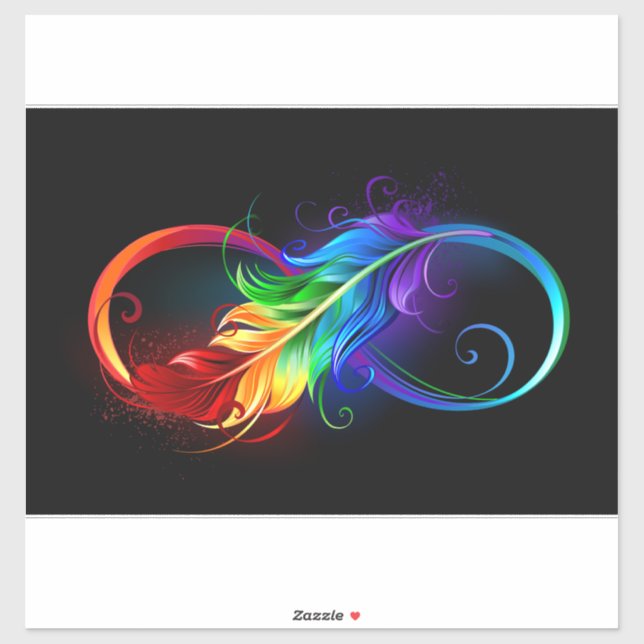 Unendliches Symbol mit Regenbogenfederhalter Aufkleber (Blatt)