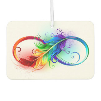 Unendliches Symbol mit Regenbogenfederhalter Autolufterfrischer