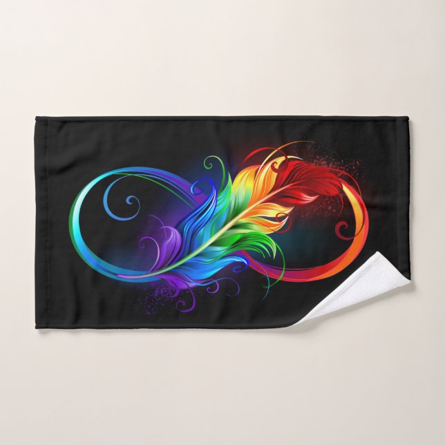 Unendliches Symbol mit Regenbogenfederhalter Badhandtuch Set (Handtuch)