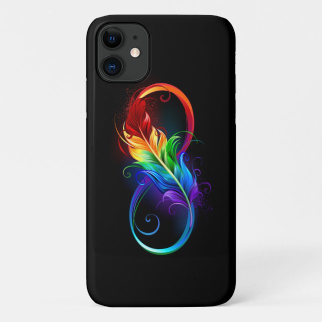 Unendliches Symbol mit Regenbogenfederhalter Case-Mate iPhone Hülle (Rückseite)