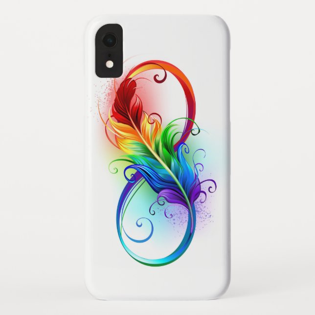 Unendliches Symbol mit Regenbogenfederhalter Case-Mate iPhone Hülle (Rückseite)