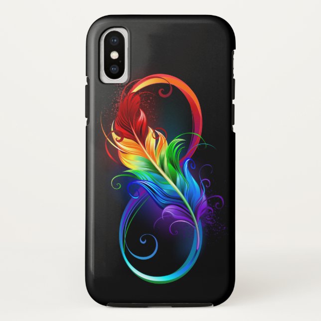Unendliches Symbol mit Regenbogenfederhalter Case-Mate iPhone Hülle (Rückseite)