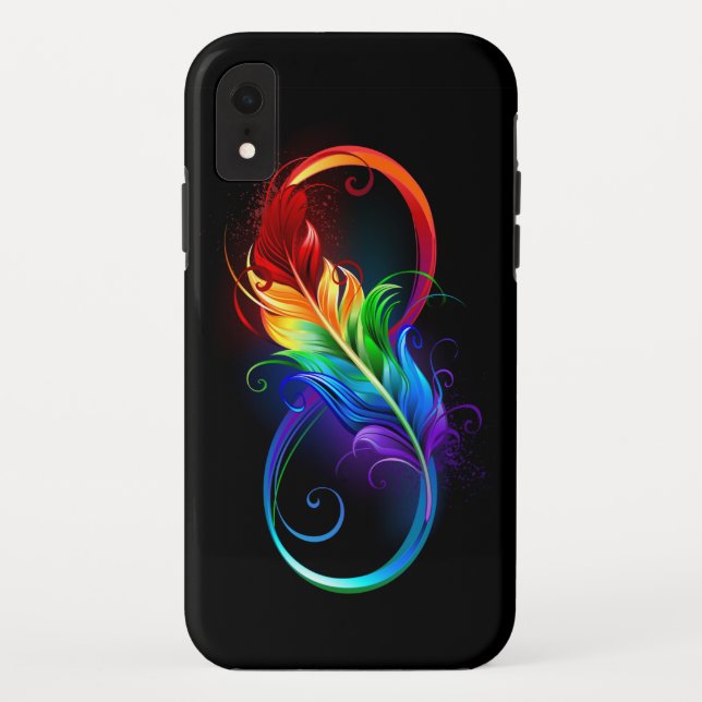 Unendliches Symbol mit Regenbogenfederhalter Case-Mate iPhone Hülle (Rückseite)