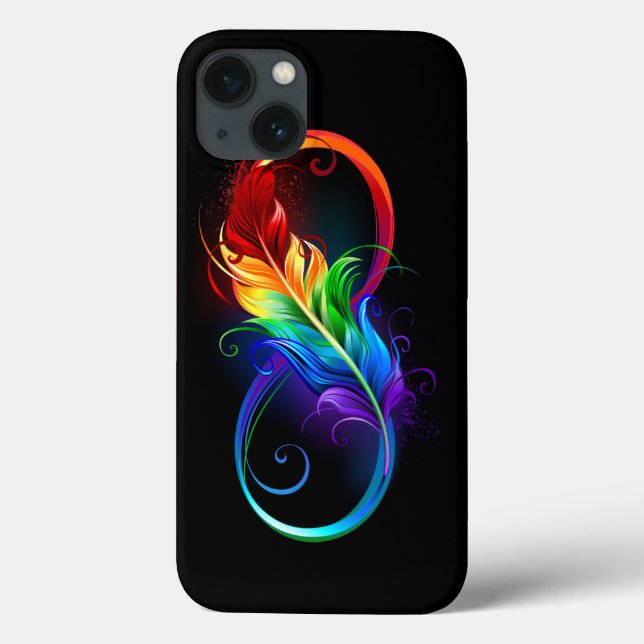 Unendliches Symbol mit Regenbogenfederhalter Case-Mate iPhone Hülle (Rückseite)