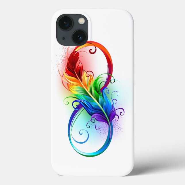Unendliches Symbol mit Regenbogenfederhalter Case-Mate iPhone Hülle (Rückseite)