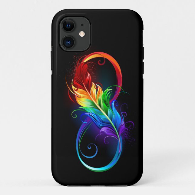 Unendliches Symbol mit Regenbogenfederhalter Case-Mate iPhone Hülle (Rückseite)