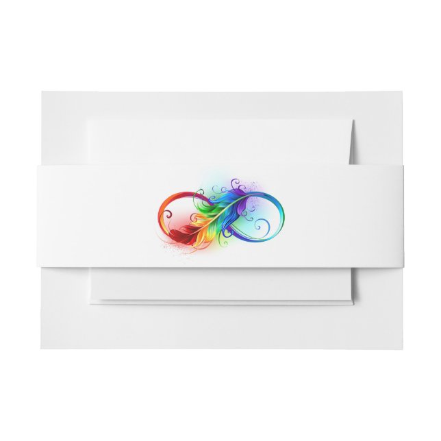 Unendliches Symbol mit Regenbogenfederhalter Einladungsbanderole (Vorderseite Beispiel)