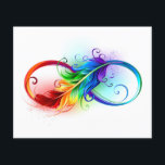Unendliches Symbol mit Regenbogenfederhalter Flyer<br><div class="desc">Künstlich gezeichnet Unendlichkeitssymbol mit schöner Regenbogenfeder auf weißem Hintergrund. Tattoo-Stil.</div>