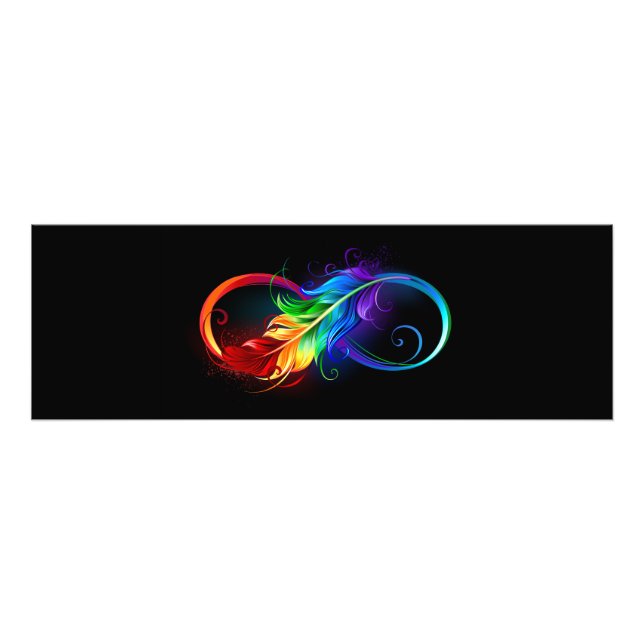 Unendliches Symbol mit Regenbogenfederhalter Fotodruck (Vorne)