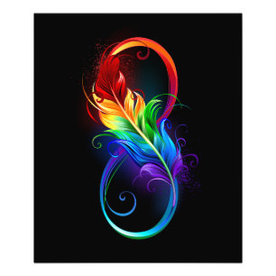 Unendliches Symbol mit Regenbogenfederhalter Fotodruck
