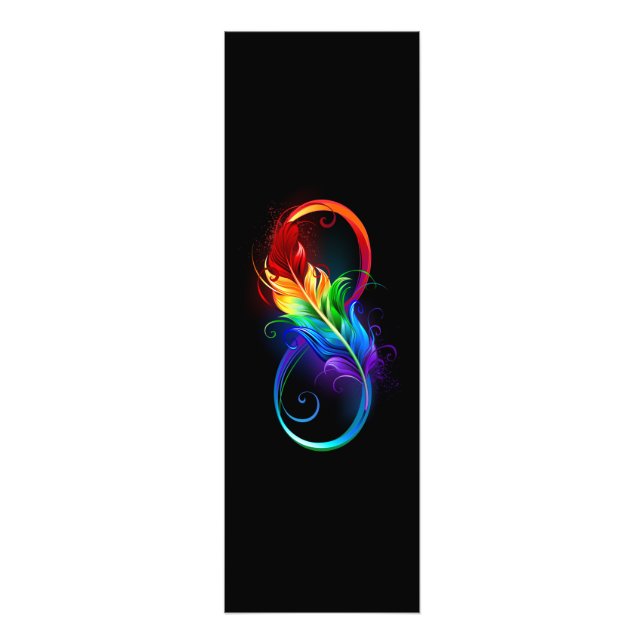 Unendliches Symbol mit Regenbogenfederhalter Fotodruck (Vorne)