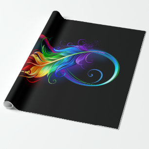 Unendliches Symbol mit Regenbogenfederhalter Geschenkpapier