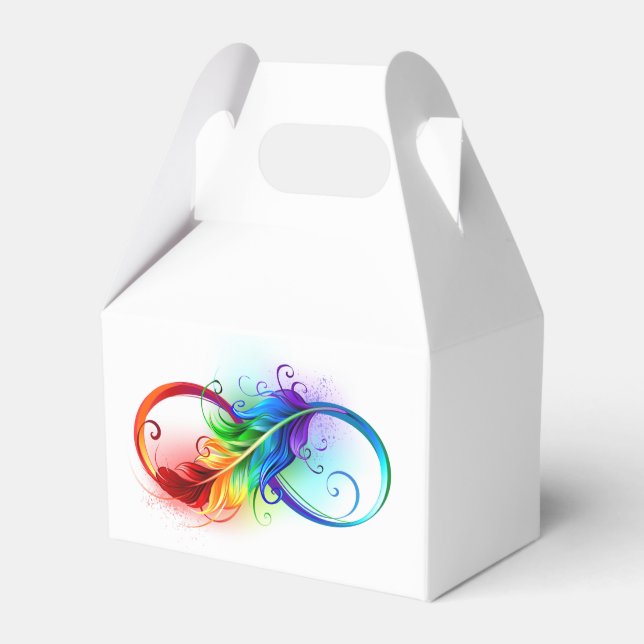 Unendliches Symbol mit Regenbogenfederhalter Geschenkschachtel (Vorderseite)