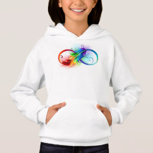 Unendliches Symbol mit Regenbogenfederhalter Hoodie