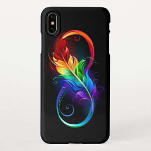 Unendliches Symbol mit Regenbogenfederhalter iPhone Hülle