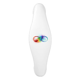 Unendliches Symbol mit Regenbogenfederhalter Keramik Schrankknauf
