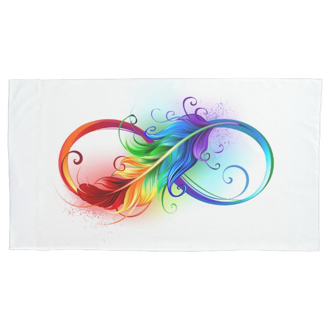 Unendliches Symbol mit Regenbogenfederhalter Kissenbezug (Vorderseite)