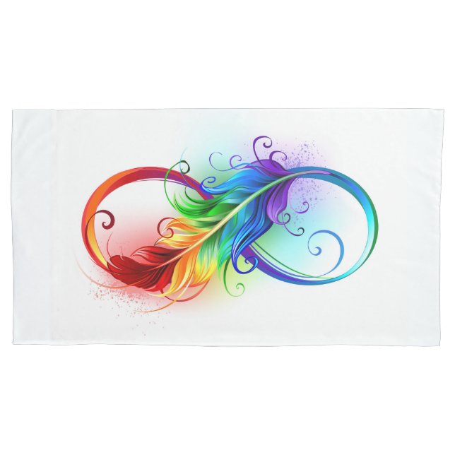 Unendliches Symbol mit Regenbogenfederhalter Kissenbezug (Vorderseite-Links)