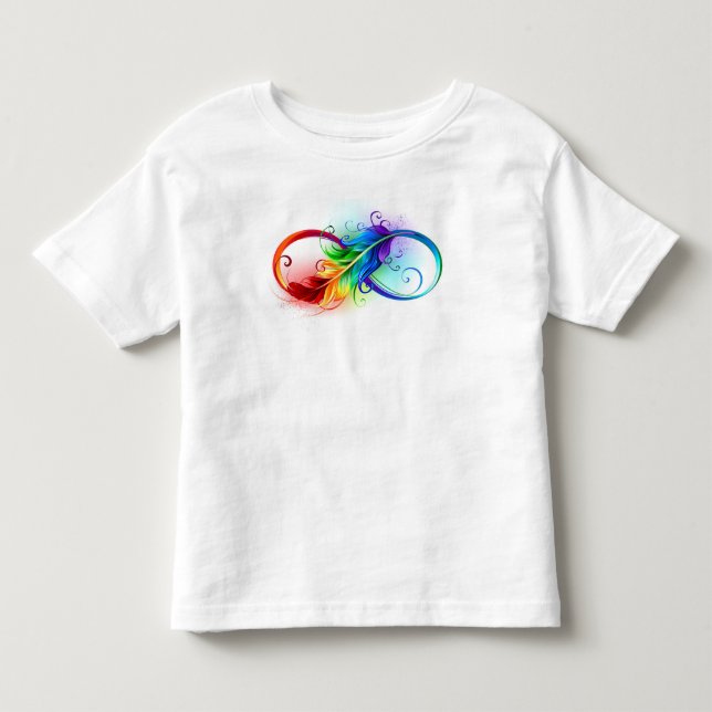 Unendliches Symbol mit Regenbogenfederhalter Kleinkind T-shirt (Vorderseite)