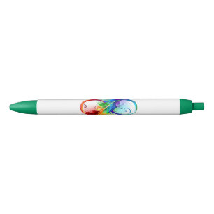 Unendliches Symbol mit Regenbogenfederhalter Kugelschreiber
