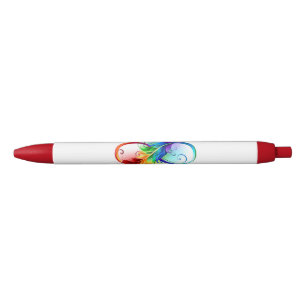 Unendliches Symbol mit Regenbogenfederhalter Kugelschreiber