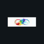 Unendliches Symbol mit Regenbogenfederhalter Leinwanddruck<br><div class="desc">Künstlich gezeichnet Unendlichkeitssymbol mit schöner Regenbogenfeder auf weißem Hintergrund. Tattoo-Stil.</div>