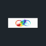 Unendliches Symbol mit Regenbogenfederhalter Leinwanddruck<br><div class="desc">Künstlich gezeichnet Unendlichkeitssymbol mit schöner Regenbogenfeder auf weißem Hintergrund. Tattoo-Stil.</div>