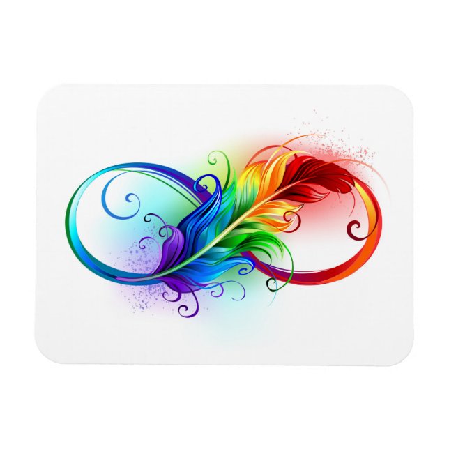 Unendliches Symbol mit Regenbogenfederhalter Magnet (Horizontal)