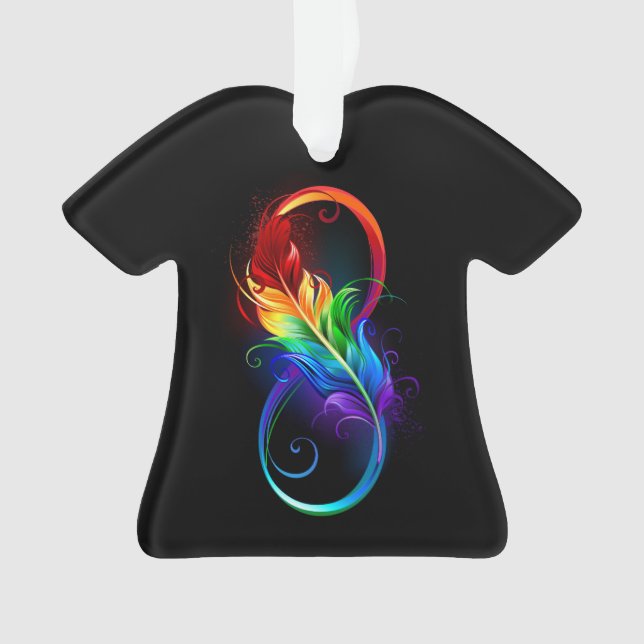 Unendliches Symbol mit Regenbogenfederhalter Ornament (Vorderseite)