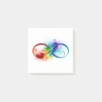 Unendliches Symbol mit Regenbogenfederhalter