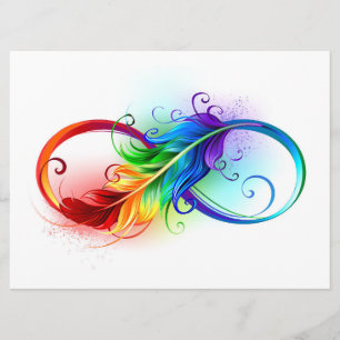 Unendliches Symbol mit Regenbogenfederhalter Programm