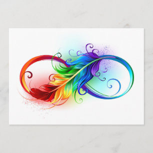 Unendliches Symbol mit Regenbogenfederhalter Programm