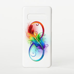 Unendliches Symbol mit Regenbogenfederhalter Samsung Galaxy S10 Hülle