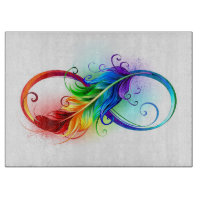 Unendliches Symbol mit Regenbogenfederhalter